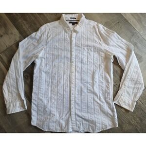 Mark Anthony Men's Slim Fit Long Sleeve Dress Shirt Size XL White Textured